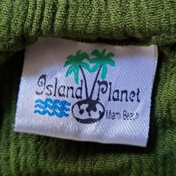 ISLAND PLANET OLIVER GREEN CROP TOP SHIRT - Picture 5 of 5